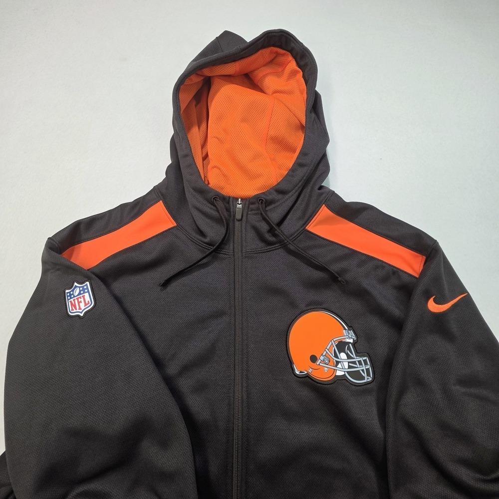 Nike Cleveland Browns Full Zip Hoodie Sweatshirt 2XL Mens LIMITED USE On Field